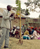 James Kosgei, Area Chief Addressing Chickpea Farmers